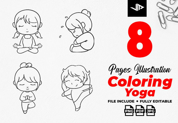 Bringing Mindfulness to Life with Coloring Hand Drawing Yoga Characters