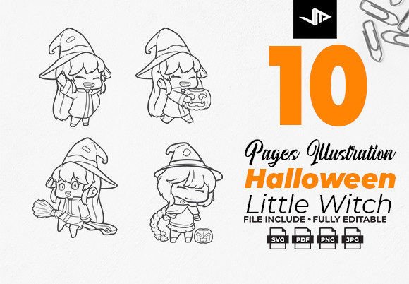 Integrating Coloring Graphic Witch Cartoon Halloween Assets into Creative and Educational Workflows