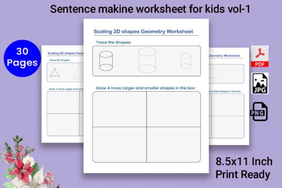 Mastering Geometry Basics: A Guide to Scaling 2D Shapes Tracing Worksheets for Early Learners